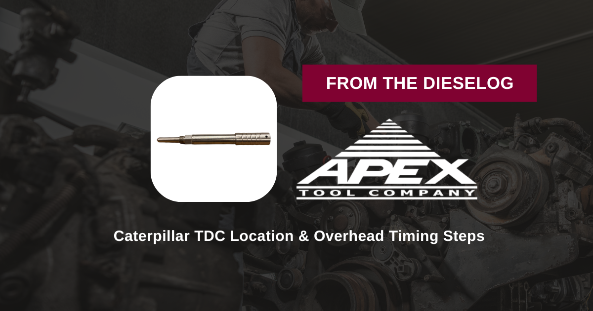 Step-by-step close up layout of heavy-duty spring-loaded timing pin tool resting on a flywheel housing